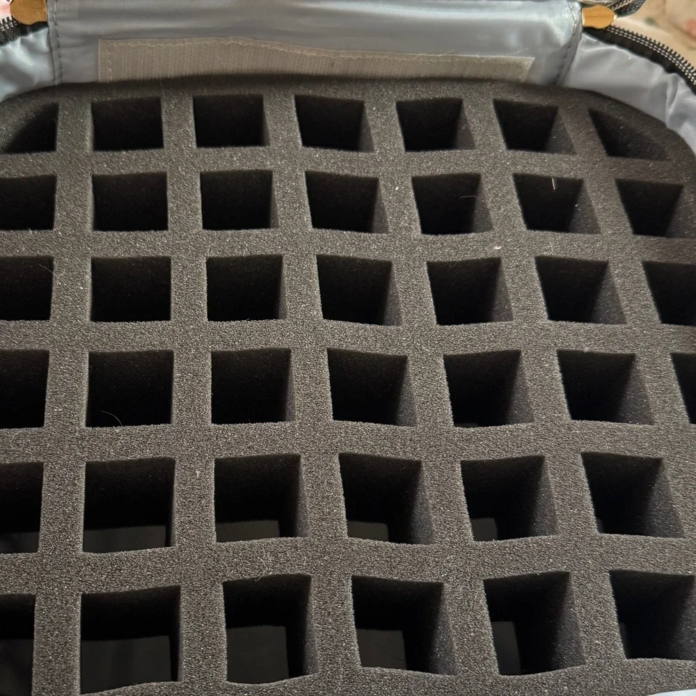 Teal Geometric Double-Layer Cosmetic Organizer